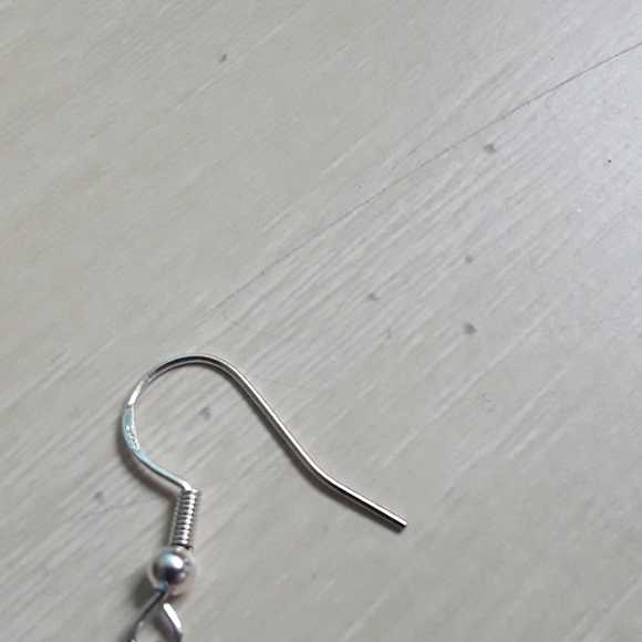 Beautiful Vintage Glass Bead Earrings,  Sterling Silver Hooks, Hand Crafted - Picture 3 of 5